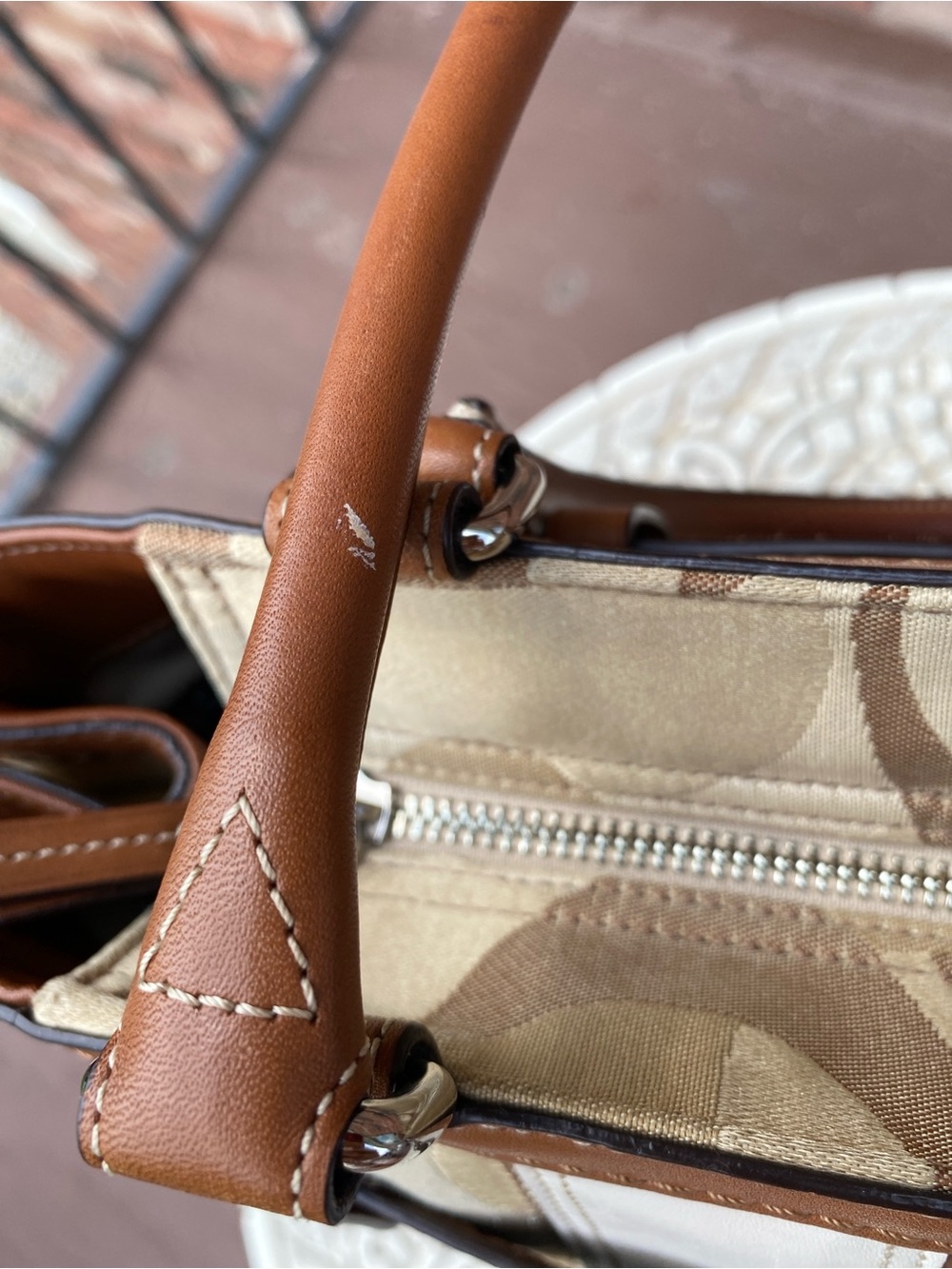 Coach Hampton Optic Signature Stripe Carryall Bag Equestrian Style - Picture 11 of 15